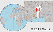 Gray Location Map of Pehonko, highlighted country, within the entire country