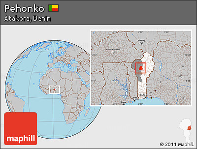 Gray Location Map of Pehonko, highlighted country, highlighted parent region