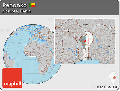 Gray Location Map of Pehonko, highlighted country, highlighted parent region