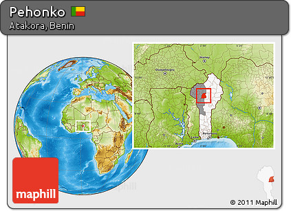 Physical Location Map of Pehonko, highlighted country, highlighted parent region