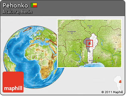 Physical Location Map of Pehonko, highlighted country, highlighted parent region