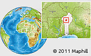 Physical Location Map of Pehonko, highlighted country