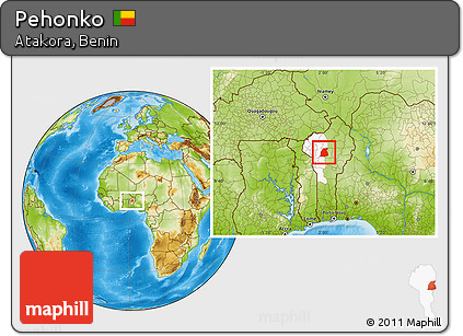 Physical Location Map of Pehonko, highlighted parent region