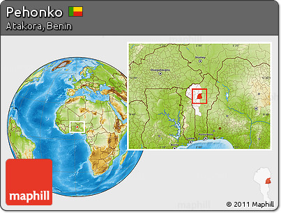 Physical Location Map of Pehonko, highlighted parent region