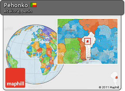Political Location Map of Pehonko, highlighted country