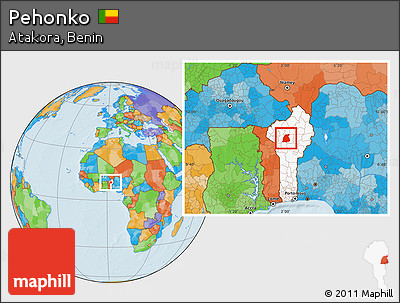 Political Location Map of Pehonko, highlighted country