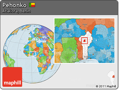 Political Location Map of Pehonko, highlighted country