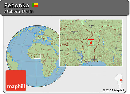 Savanna Style Location Map of Pehonko
