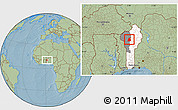 Savanna Style Location Map of Pehonko, highlighted country, highlighted parent region, hill shading