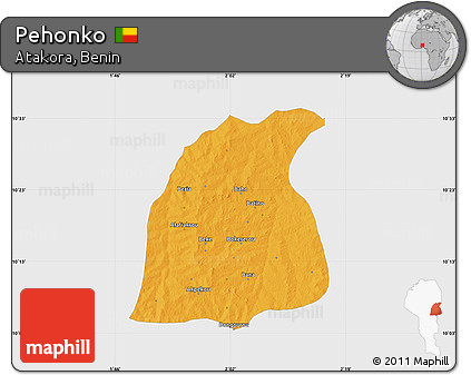 Political Map of Pehonko, single color outside