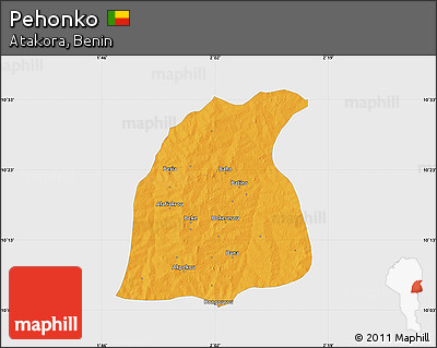 Political Map of Pehonko, single color outside