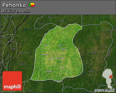 Satellite Map of Pehonko, darken