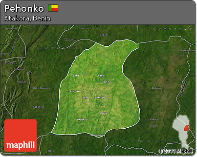 Satellite Map of Pehonko, darken
