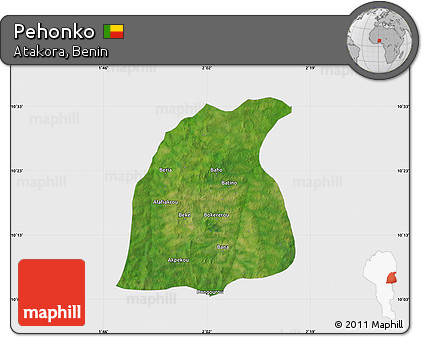 Satellite Map of Pehonko, single color outside