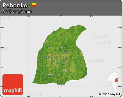 Satellite Map of Pehonko, single color outside