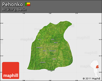 Satellite Map of Pehonko, single color outside