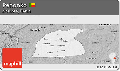 Gray Panoramic Map of Pehonko