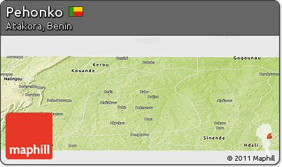 Physical Panoramic Map of Pehonko