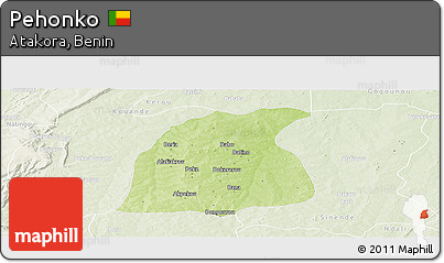Physical Panoramic Map of Pehonko, lighten