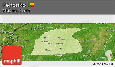 Physical Panoramic Map of Pehonko, satellite outside