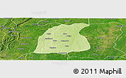 Physical Panoramic Map of Pehonko, satellite outside