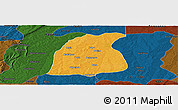 Political Panoramic Map of Pehonko, darken