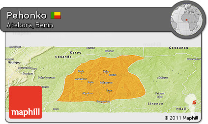 Political Panoramic Map of Pehonko, physical outside