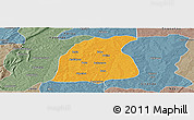 Political Panoramic Map of Pehonko, semi-desaturated