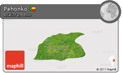 Satellite Panoramic Map of Pehonko, cropped outside