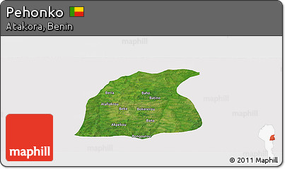 Satellite Panoramic Map of Pehonko, cropped outside