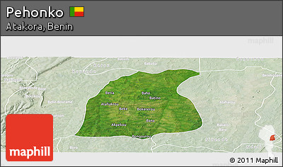 Satellite Panoramic Map of Pehonko, lighten
