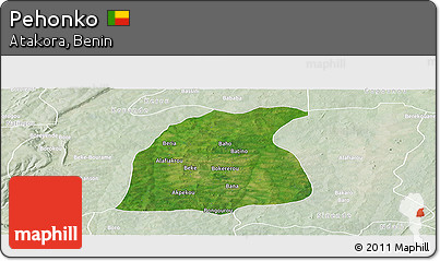 Satellite Panoramic Map of Pehonko, lighten