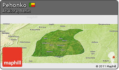 Satellite Panoramic Map of Pehonko, physical outside