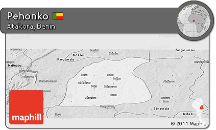 Silver Style Panoramic Map of Pehonko
