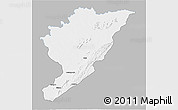 Gray 3D Map of Tanguieta, single color outside