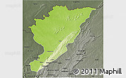 Physical 3D Map of Tanguieta, darken, semi-desaturated