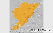 Political 3D Map of Tanguieta, lighten, desaturated