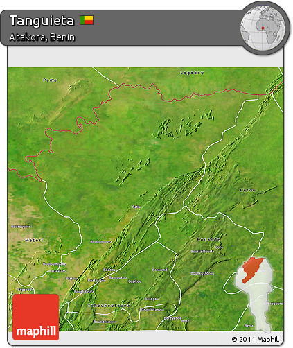 Satellite 3D Map of Tanguieta