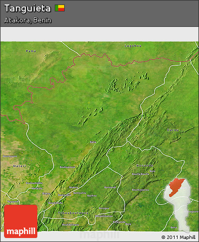 Satellite 3D Map of Tanguieta
