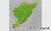Satellite 3D Map of Tanguieta, lighten, desaturated