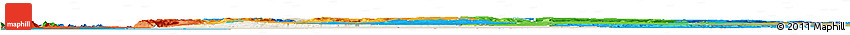 Shaded Relief Horizon Map of Tanguieta, political outside