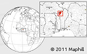 Blank Location Map of Tanguieta, within the entire country
