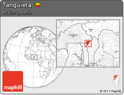 Blank Location Map of Tanguieta