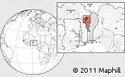 Blank Location Map of Tanguieta, highlighted country, highlighted parent region, within the entire country