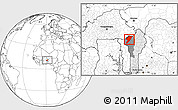 Blank Location Map of Tanguieta, highlighted country, highlighted parent region