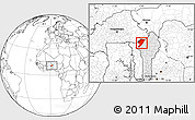 Blank Location Map of Tanguieta, highlighted country