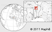 Blank Location Map of Tanguieta, highlighted parent region, within the entire country