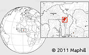 Blank Location Map of Tanguieta, highlighted parent region