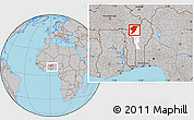 Gray Location Map of Tanguieta, highlighted parent region, within the entire country