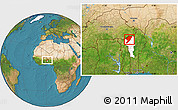 Satellite Location Map of Tanguieta, highlighted parent region